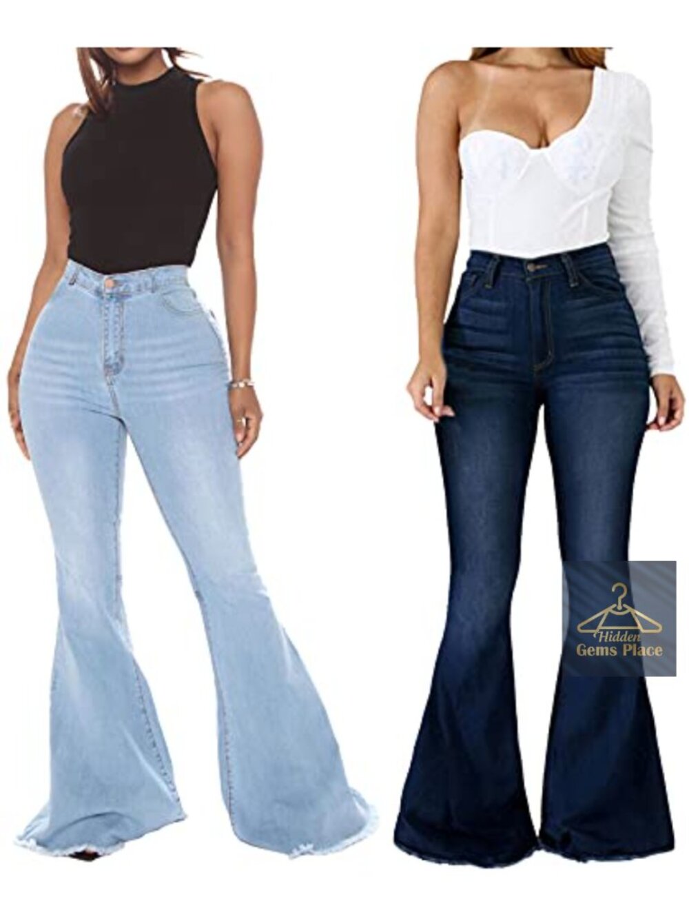 High Waisted Ripped Flared Bell Bottom Jeans - Picture 4 of 4